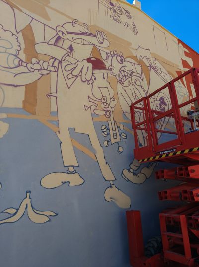 Prèvia del mural Mortadelo Filemó Prèvia del mural Mortadelo Filemó