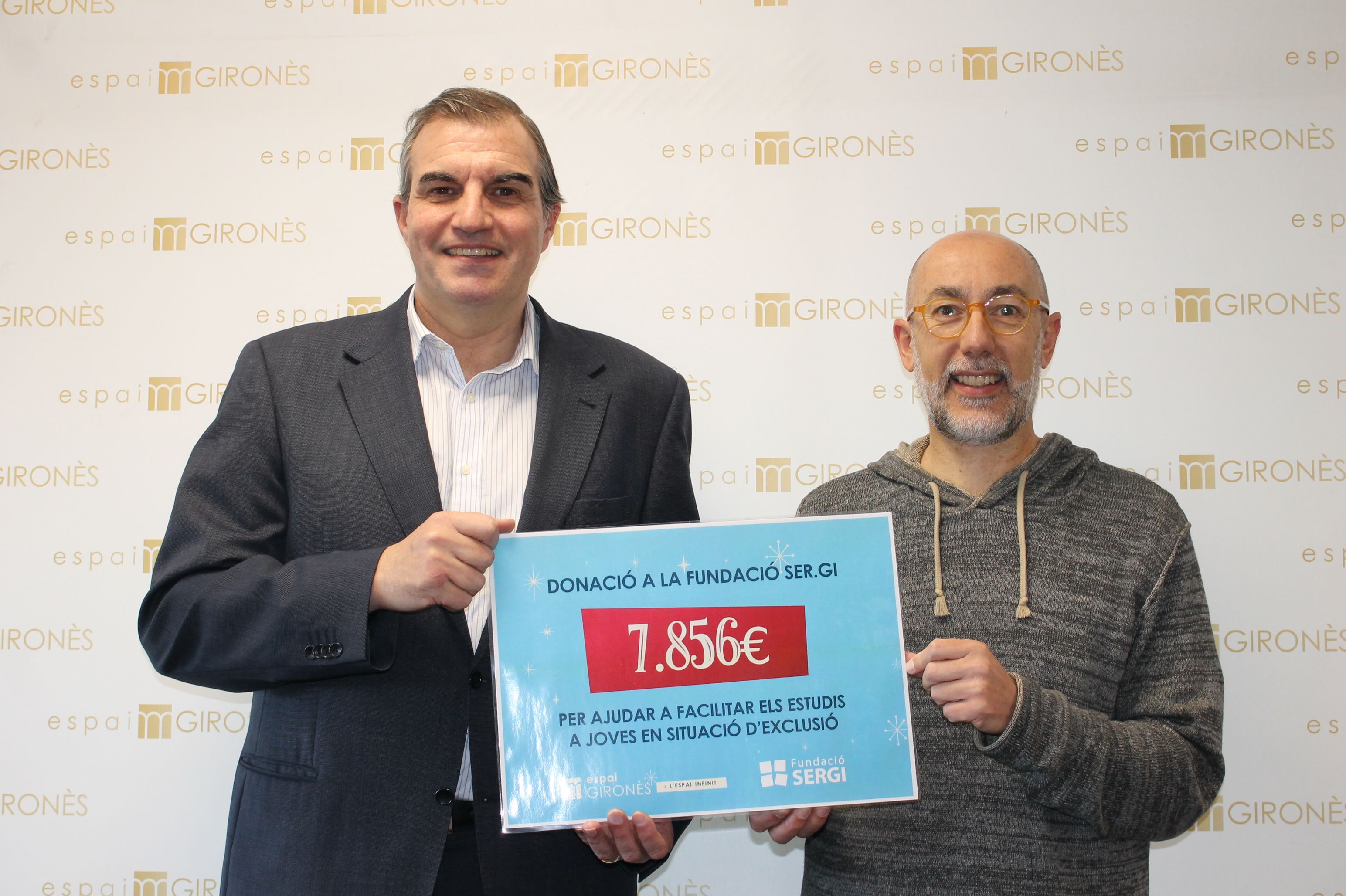 Pau Jordà lliura la recaptació de la campanya solidària de l'Espai Gironès a la Fundació SERGI 
