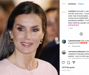 La reina Letizia amb unes arracadesde la marca gironina Cashfana La reina Letizia amb unes arracadesde la marca gironina Cashfana