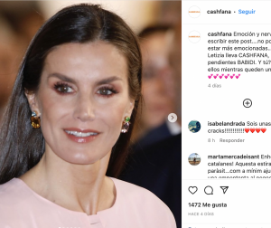 La reina Letizia amb unes arracadesde la marca gironina Cashfana