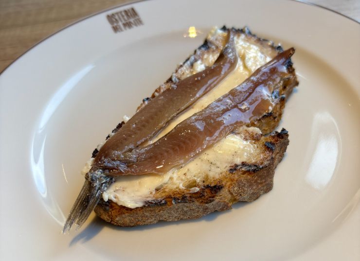 Anxova i mantega fumada a l'Osteria del Ponte