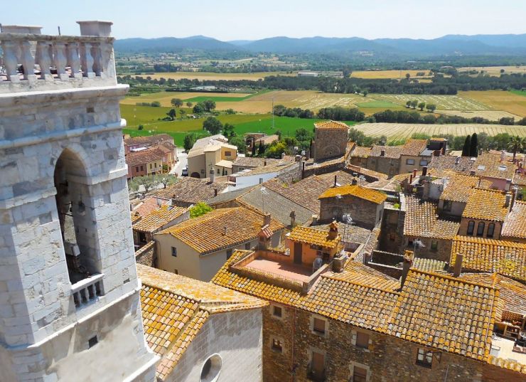 njoy costa brava medieval villages of baix emporda cruilles view of the church tower from the castle tower njoy costa brava medieval villages of baix emporda cruilles view of the church tower from the castle tower