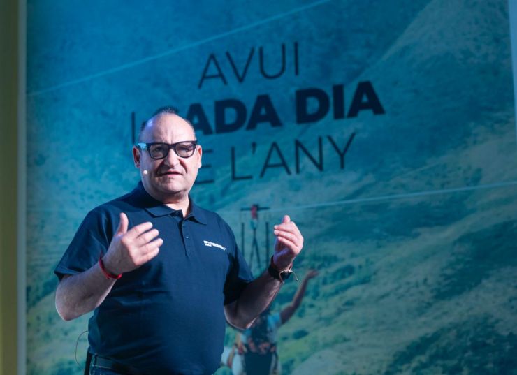 El president d'FGC, Carles Ruiz Novella, durant la presentació